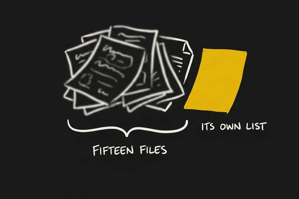 Fifteen files, each with its own list of allowed formats