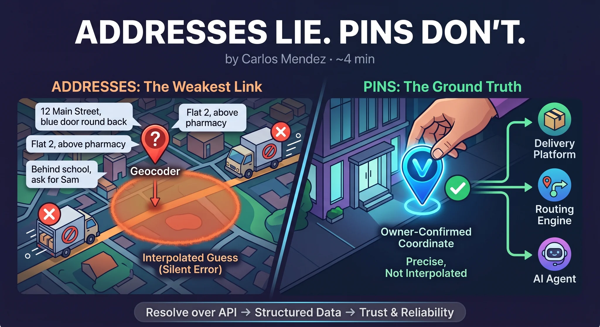Addresses Lie. Pins Don't.